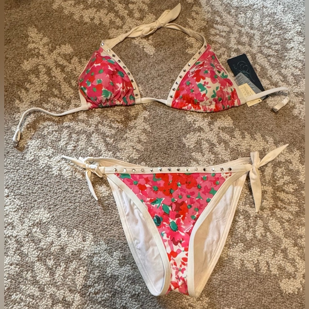 Roidal Pink Floral Bikini Set💖